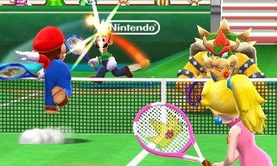 3DS《马里奥网球：公开赛》实机演示视频【路易VS Bowser Jr】