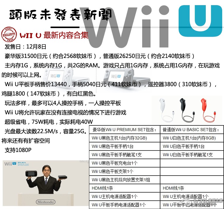 wiiu已确认游戏阵容及硬件规格