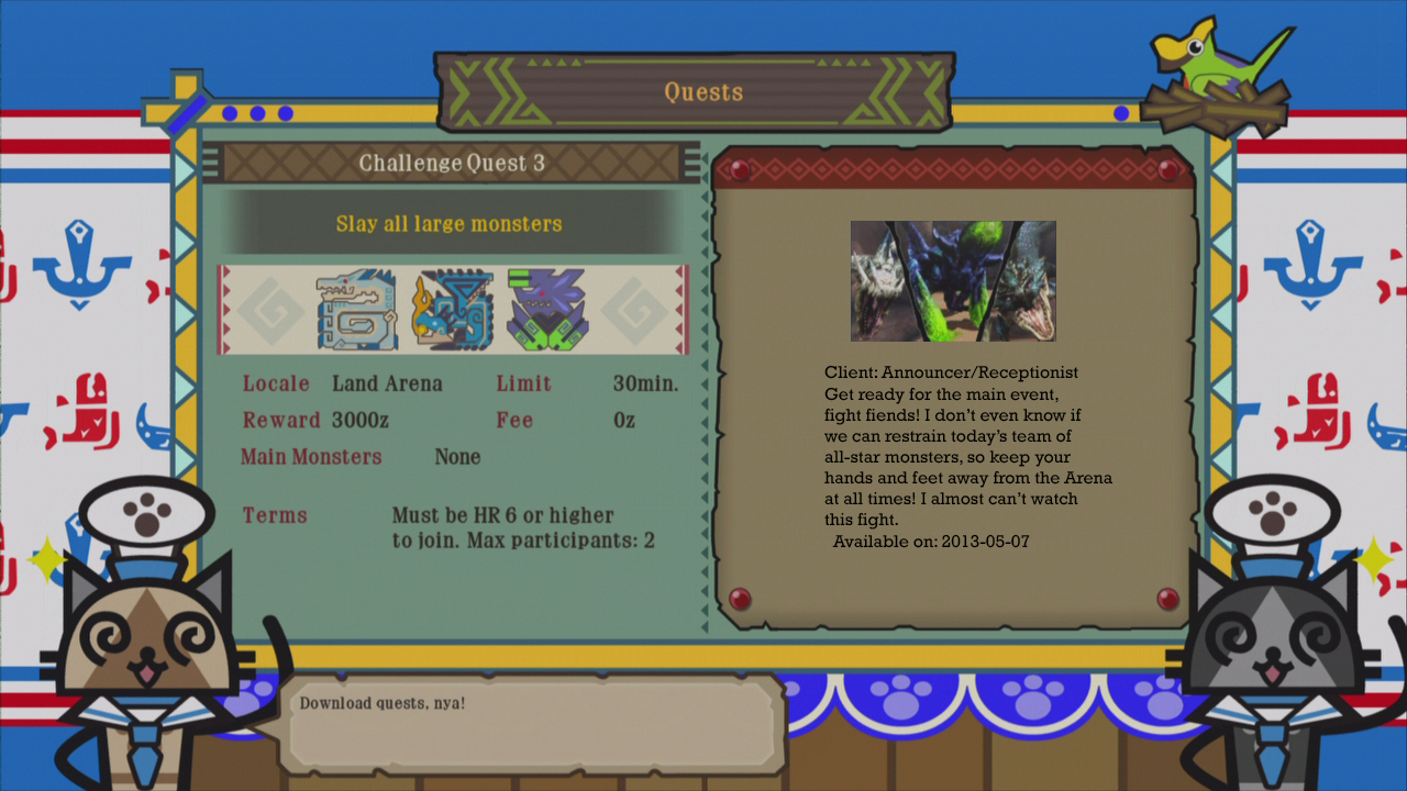 《怪物猎人3g》美版dlc 5月7日免费配信下载