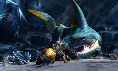 《怪物猎人4》新怪物化鲛 钢龙实机截图